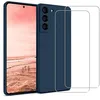 Image de Evetane Coque pour Galaxy S22 5g Antichoc Bleu + 2 vitres