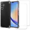 Image de Evetane Coque Samsung Galaxy A34 Antichoc Coins renforcés Silicone + 2 Vitres en Verre trempé Protection écran