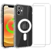 Image de Evetane Coque Anti-Choc Compatible avec Magsafe pour iPhone 12/12 Pro Transparente + 2 vitres