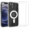 Image de Evetane Coque Anti-Choc Compatible avec Magsafe pour iPhone 13 Mini Transparente + 2 vitres