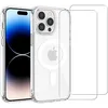 Image de Evetane Coque Anti-Choc Compatible avec Magsafe pour iPhone 14 Pro Max Transparente + 2 vitres