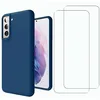 Image de Evetane Coque pour Galaxy S21 Fe Antichoc Bleu + 2 vitres