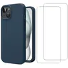 Image de Evetane Coque pour iPhone 15 Antichoc Bleu + 2 vitres