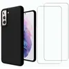 Image de Evetane Coque pour Galaxy S21 Fe Antichoc Noir + 2 vitres