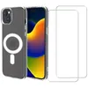 Image de Evetane Coque Anti-Choc Compatible avec Magsafe pour iPhone 15 Plus Transparente + 2 vitres