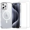 Image de Evetane Coque Anti-Choc Compatible avec Magsafe pour iPhone 15 Pro Max Transparente + 2 vitres