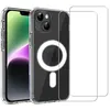 Image de Evetane Coque Anti-Choc Compatible avec Magsafe pour iPhone 14 Plus Transparente + 2 vitres