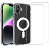 Image de Evetane Coque Anti-Choc Compatible avec Magsafe pour iPhone 16 Transparente + 2 vitres