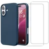 Image de Evetane Coque pour iPhone 16 Antichoc Bleu Marine + 2 vitres