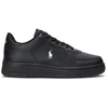 Image de Polo Ralph Lauren pour homme. 809891791002 Masters Coury Leather Sneakers black (40), Cuir, Noir, Plat, Lacets, Casuel