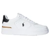 Image de Polo Ralph Lauren pour homme. 809891791003 Baskets en cuir Court blanc (44), Plat, Lacets, Casuel