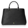 Image de Lauren Ralph Lauren pour femme. 431898556005 Sac cartable Hanna grand en cuir noir (OSFA), Casuel