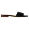 Image de Lauren Ralph Lauren pour femme. 802959142001 Everley - sandale à tongs en cuir noir (36), Plat, Aucun, Casuel