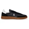 Image de Polo Ralph Lauren pour homme. 809961181002 Bedford Leather Sneakers black (44), Cuir, Noir, Plat, Lacets, Casuel