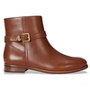 Image de Lauren Ralph Lauren pour femme. 802974382001 Brooke II bottines en cuir de veau marron (37), Plat, Fermeture éclair, Casuel