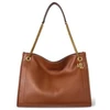 Image de Lauren Ralph Lauren pour femme. 431969352001 Sac cabas Bradley en cuir grainé marron (OSFA), Casuel