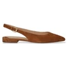 Image de Lauren Ralph Lauren pour femme. 802967746002 Chaussures à talons plats Londyn en daim marron (37.5), Cuir, Boucle, Casuel, Classique
