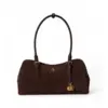 Image de Lauren Ralph Lauren pour femme. 431P15643004 Grand sac à main Marcy en daim marron (OSFA), Casuel, Classique, Cuir