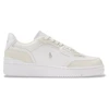 Image de Polo Ralph Lauren pour homme. 809P00810002 Baskets Open Masters en cuir et daim blanc (43), Plat, Lacets, Casuel