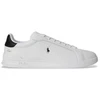 Image de Polo Ralph Lauren pour homme. 809P13083001 Baskets en cuir blanc Heritage Court II (43), Plat, Lacets, Casuel