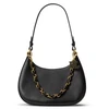 Image de Lauren Ralph Lauren pour femme. 431P11747002 Sac à bandoulière moyen en cuir Marcy noir (OSFA), Casuel