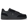 Image de Polo Ralph Lauren pour homme. 809P00810001 Baskets Open Masters en cuir et daim noirs (42), Plat, Lacets, Casuel
