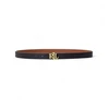 Image de Lauren Ralph Lauren pour femme. 412912038001 Ceinture réversible en cuir avec logo noir (XS), Marron, Casuel