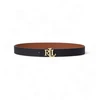 Image de Lauren Ralph Lauren pour femme. 412912039001 Ceinture réversible en cuir grainé noir (L), Marron, Casuel