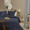 Image de Parure de lit 240x220 cm Bleu Marine Imprimé 100% Coton Housse de Couette + 2 Taies d'Oreiller 65x65 cm Quaker TEX HOME