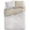 Image de Parure de lit 240x220 cm Beige Imprimé 100% Coton Housse de Couette + 2 Taies d'Oreiller 65x65 cm Sagara TEX HOME