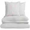 Image de Parure de lit 240x220 cm Gris Clair Aspect Gauffré 100% Coton Bio Housse de Couette + 2 Taies d'Oreiller 65x65 cm TEX HOME