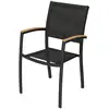 Image de Fauteuil de jardin Empilable Aluminium Noir Gaya HYBA