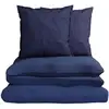 Image de Parure de lit 260x240 cm Marine Aspect Gauffré 100% Coton Bio Housse de Couette + 2 Taies d'Oreiller 65x65 cm TEX HOME
