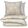 Image de Parure de lit 240x220 cm Beige 100% Coton Housse de Couette + 2 Taies d'Oreiller 65x65 cm TEX HOME