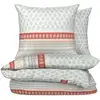 Image de Parure de lit 260x240 cm Blanc Cassé 100% Coton Housse De Couette + 2 Taies D'oreiller 65x65 cm TEX HOME