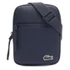 Image de Lacoste Petit sac à bandoulière plat en toile enduite LCST pour homme, Bleu, Sacs à main