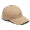 Image de Casquette de baseball en twill de coton classique Lacoste, beige, taille réglable avec logo crocodile brodé