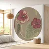 Image de Lumalea - Papier peint rond/cercle Motif floral - Papier Standard 170gr Lessivable - Diamètre 80 cm