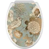 Image de Stickers Abattant WC - Fleurs Oiseau 3617681393658 - Adhésif BRILLANT - 35x43 cm