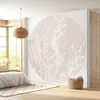 Image de Lumalea - Papier peint rond/cercle Motif floral - Papier Standard 170gr Lessivable - Diamètre 195 cm en 3 Parties