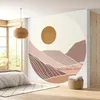 Image de Lumalea - Papier peint rond/cercle Paysage boho - Papier Standard 170gr Lessivable - Diamètre 60 cm