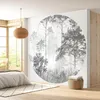 Image de Lumalea - Papier peint rond/cercle Forêt - Papier Standard 170gr Lessivable - Diamètre 90 cm