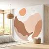 Image de Lumalea - Papier peint rond/cercle Boho - Papier Standard 170gr Lessivable - Diamètre 80 cm