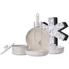 Image de Set de cuisson 12 pièces beige Céramique Revêtement Anti-adhésif Tous Feux Dont Induction CARREFOUR HOME