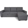 Image de Canapé dangle convertible réversible CATHY 3 places - Tissu Gris - L 242 x P 155 x H 85 cm
