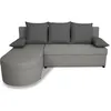 Image de Canapé dangle convertible réversible 3 places JEN - Tissu Gris - Style contemporain - L196 x H88 x P159 cm