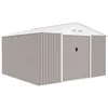 Image de Abri de jardin en métal 1085 m² - 340 x 319 x 210 cm - JUPITER - Kit dancrage inclus 2 portes coulissantes - Taupe
