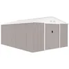 Image de Abri de jardin en métal 1516 m² - 340 x 446 x 210 - SATURNE - Kit dancrage inclus 2 portes coulissantes - Taupe