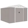 Image de Abri de jardin en métal 706 m² - 277 x 255 x 202 cm - MERCURE - Kit dancrage inclus 2 portes coulissantes - Taupe