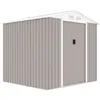 Image de Abri de jardin en métal 407 m² - 213 x 191 x 195 cm - MARS -Kit dancrage inclus 2 portes coulissantes - Taupe